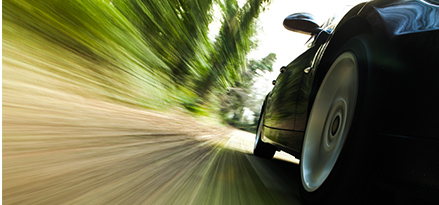 car driving on country road