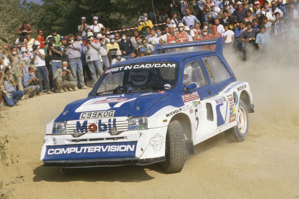 Malcolm Wilson 1986da Sanremo Rallisini sürüyor